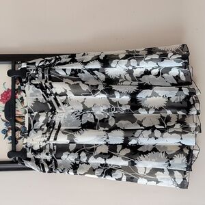 Vintage Floral Black and White Women's Skirt